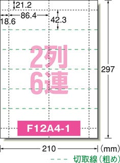 パソコンで手作りチケット 2列6連 連続タイプ