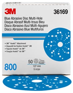 3M™ Hookit™ Blue Abrasive Disc Multi-hole, 36169, 5 in, 800