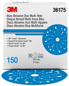 3M™ Hookit™ Blue Abrasive Disc Multi-hole, 36175, 6 in, 150