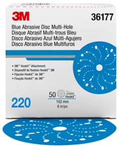 3M™ Hookit™ Blue Abrasive Disc Multi-hole, 36177, 6 in, 220
