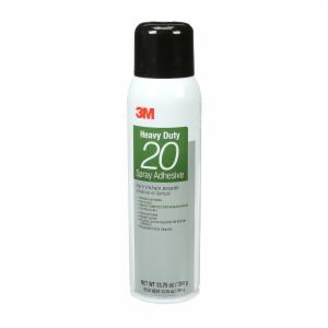 3M™ Heavy Duty Spray Adhesive 20, Clear, 16 fl oz Can (Net Wt 13.8 oz), 12/Case, NOT FOR SALE IN CA AND OTHER STATESimage