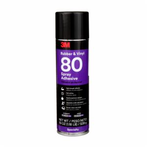 3M™ Rubber and Vinyl Spray Adhesive 80, Yellow, 24 fl oz Can (Net Wt 19 oz), 6/Case, NOT FOR SALE IN CA AND OTHER STATES image 3M™ Rubber and Vinyl Spray Adhesive 80, Yellow, 24 fl oz Can (Net Wt 19 oz), 6/Case, NOT FOR SALE IN CA AND OTHER STATESimage
