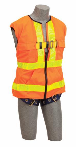 3M™ DBI-SALA Delta Hi-Vis Reflective Workvest Safety Harness 1107405, Orange, X-Largeimage