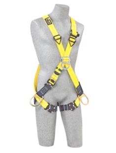 Back & front web loops, no metal above waist, comfort padding, nylon web, leather insulators