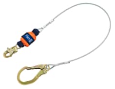 Wire Rope Lanyard w/ Clear Cover - 3/64 in Dia X 6 in - Teardrop Tab - .28  in