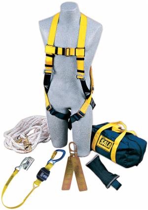 3M™ DBI-SALA Roofers Fall Protection Compliance Kit 2104169, Anchor, Harness, Rope Grab/Lanyard, Lifeline, 50 ftimage