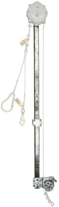 Mounting bracket for SSB climb assist and fall arrest block pulley assembly.