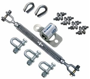 3M™ DBI-SALA Metal Horizontal Lifeline Energy Absorber with Hardware Kit 7401033, 3 Shackles, Turnbuckle, Cable Clipsimage