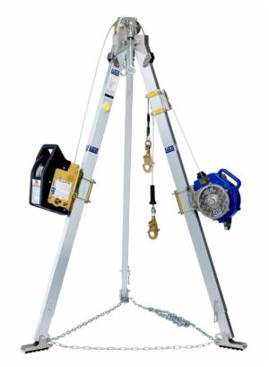3M™ DBI-SALA Confined Space Aluminum Tripod with Winch and 3-Way SRL 8301071, 60 ft (Winch), 50 ft (SRL), Stainless Steel Cableimage