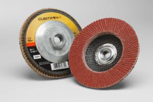 3M™ Cubitron II Flap Disc 969F, 60+, T27 Quick Change Metal, 4-1/2 in x 5/8″-11, 10 ea/Caseimage