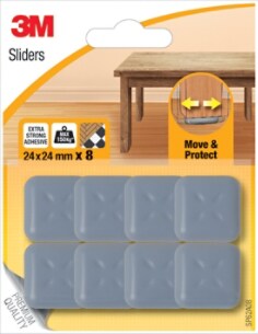 3M™ SP62A08 Patines protectores adhesivos 24 x 24mm gris 8 unidad/pack