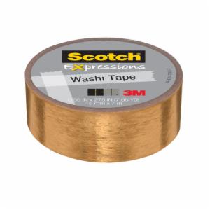 Scotch Expressions Washi Tape C614-GLD, .59 in x 275 in (15 mm x 7 m) Gold Foil image Scotch Expressions Washi Tape C614-GLD, .59 in x 275 in (15 mm x 7 m) Gold Foilimage
