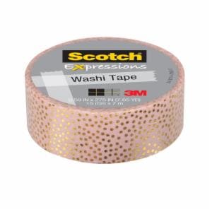 Scotch Expressions Washi Tape C614-P2, Pastel Pink with Gold Foil Dots image Scotch Expressions Washi Tape C614-P2, Pastel Pink with Gold Foil Dotsimage
