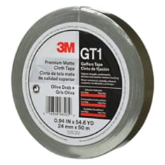 3M™ Premium Matte Cloth (Gaffers) GT1 Olive Drab 24mmx50mmil