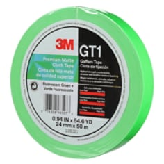 3M™ Prem Matte Cloth (Gaffers) Tape GT1 Fl Grn, 24 m x 50 m 11 m