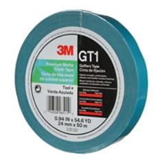 3M™ Premium Matte Cloth (Gaff) Tape GT1 Teal, 24 mm x 50 m 11 mm