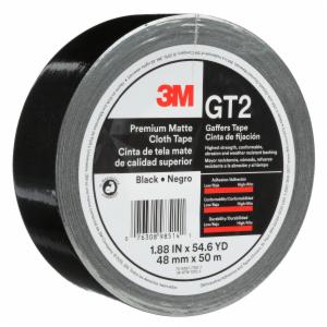 3M™ Premium Matte Cloth (Gaffers) Tape GT2, Black, 48 mm x 50 m, 11 mil, 24/Case image 3M™ Premium Matte Cloth (Gaffers) Tape GT2, Black, 48 mm x 50 m, 11 mil, 24/Caseimage