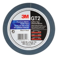 3M™ Premium Matte Cloth (Gaff) Tape GT2 Blu, 48 mm x 50 m, 11 mm