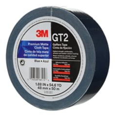 3M™ Premium Matte Cloth (Gaff) Tape GT2 Blu, 48 mm x 50 m, 11 mm