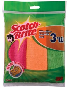 Scotch-Brite™ 3'lü Mikrofiber Temizlik Bezi 24 Paket/Koli