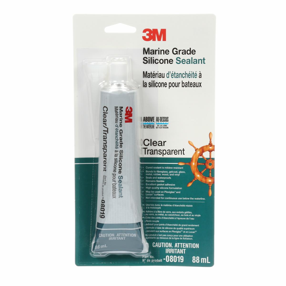 3M™ Marine Grade Silicone Sealant, PN08019, clear, 2.97 fl oz (88 mL) 3M Canada