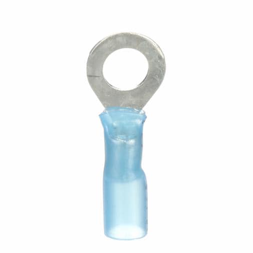 3M™ Scotchlok™ Ring Tongue Terminal, MH14-14R/SX, blue, heat shrink  insulated, stud size 1/4 in (0.64 cm), 16-14 AWG