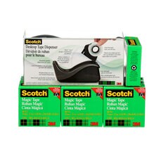 Scotch® Magic™ Tape 10 Pack w/ C60 Black Dispenser,810K10-C60BLK