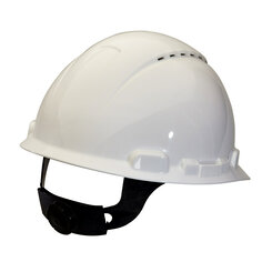 Casque de protection à rebord avant ajustable à cliquet 3M(MC) CHH-VR-W6-PS, Blanc, Ventilé