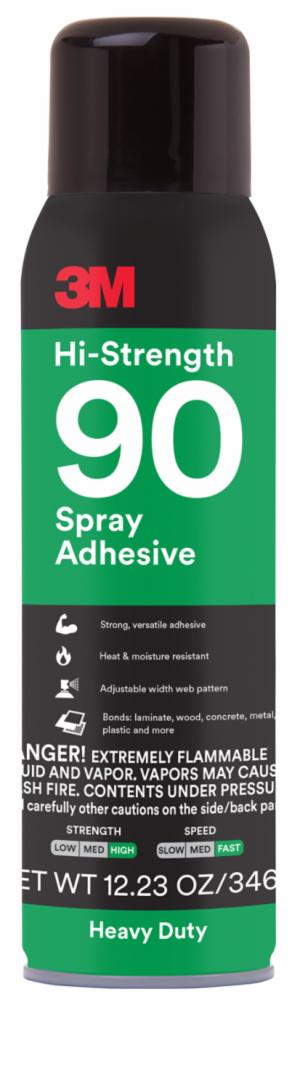 3M™ Hi-Strength Spray Adhesive 90, Clear, 16 fl oz Can (Net Wt 12.23 oz), 1/Case, Sample, NOT FOR SALE IN CA AND OTHER STATESimage