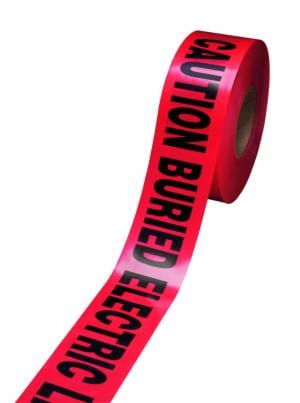 Scotch Buried Barricade Tape 303, CAUTION BURIED ELECTRIC LINE BELOW, 3 in x 300 ft, Red, 16 rolls/Case image Scotch Buried Barricade Tape 303, CAUTION BURIED ELECTRIC LINE BELOW, 3 in x 300 ft, Red, 16 rolls/Caseimage