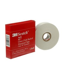 Scotch® 27 Glass Cloth Electrical Tape, white, 1 in x 36 yd