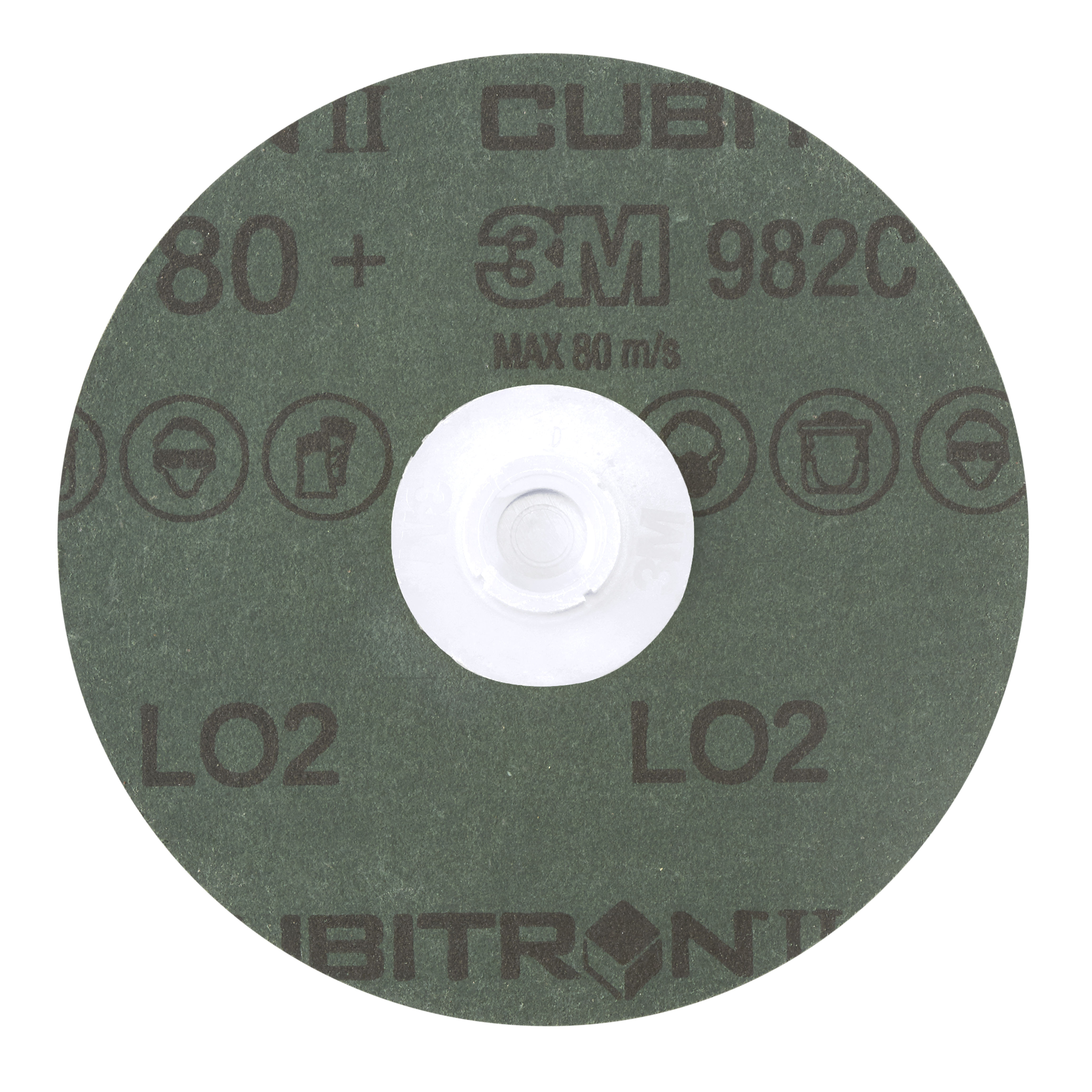3M™ Cubitron™ II Roloc™ Fibre Disc 982C, 80+, TS, Red, 4 in, Die RS400BB, 25/Carton, 100 ea/Case