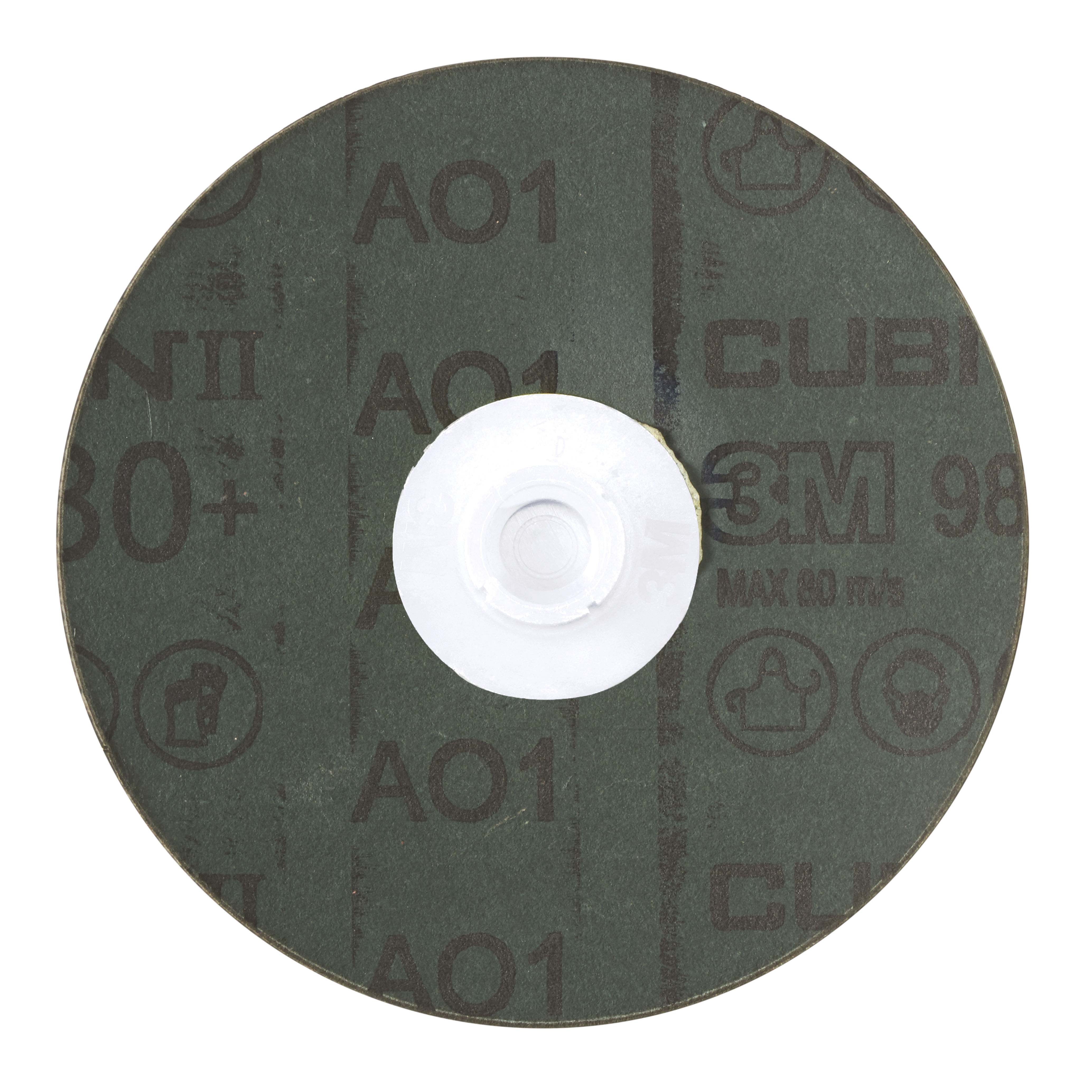 3M™ Cubitron™ II Roloc™ Fibre Disc 987C, 80+, TS, 4 in, Die RS400BB, 25/Carton, 100 ea/Case