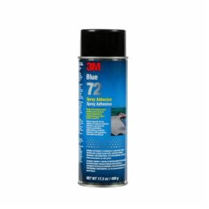 3M™ Pressure Sensitive Spray Adhesive 72, Blue, 24 fl oz Can (Net Wt 17.3 oz), 1/Case, Sample, NOT FOR SALE IN CA AND OTHER STATESimage