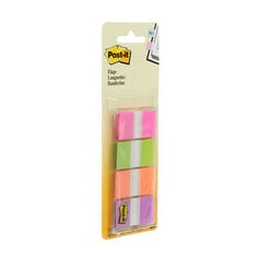 Post-it Flags come in a handy four-pack to give you the flags you need in vibrant colours! Includes 20 sheets each of bright pink, bright green, orange and purple packaged in a clear portable dispenser to make it easy to keep flags within reach. Use Post-it® Flags to mark a section in a book, document or manual for easy reference later. They stick securely and remove without damaging the pages.