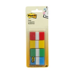 Post-it Flags 680-RYGB2 come in a handy four-pack to give you the flags you need in primary colours! Includes 20 sheets each of red, yellow, green, blue packaged in a clear portable dispenser to make it easy to keep flags within reach. Use Post-it® Flags to mark a section in a book, document or manual for easy reference later. They stick securely and remove without damaging the pages.