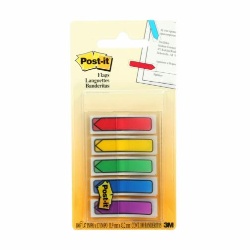 Post-it Arrow Flags, p/c, 1/2in wide, 20/disp, 5dispensers/PK