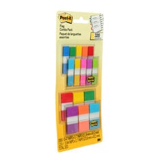Post-it® Flags Value Pack includes 320 total flags: 200 - .5 inch (12.7 mm) assorted colour Post-it® Flags and 120 - 1 inch (25.4 mm) assorted colour Post-it® Flags in a convenient on-the-go dispenser.