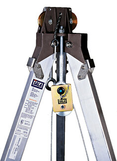 Pulley attaches to 8000000 series tripod eye bolt and routes winch/SRL lifeline up to 1/4 in. (6.3 mm) diameter.