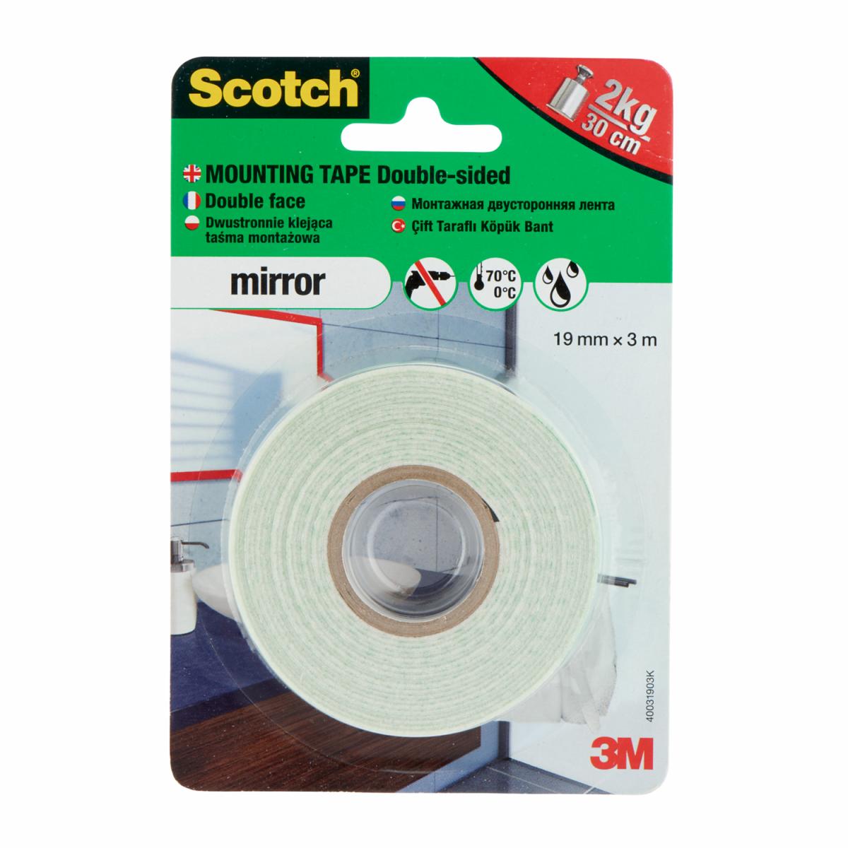 Scotch® Mirror Mounting Tape 19 mm x 3 m 1 Roll 3M България