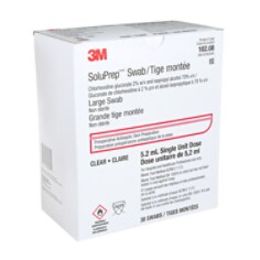 3M™ SoluPrep Large Swabs, 102.08, 2% CHG 70% IPA, clear