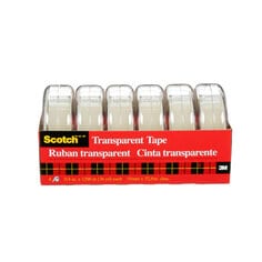 Scotch® Transparent Tape is the classic, glossy finish tape. It is a great value for general purpose wrapping, sealing and mending. Scotch® Transparent Tape is clear when applied and doesn't yellow.
