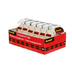 Scotch® Transparent Tape is the classic, glossy finish tape. It is a great value for general purpose wrapping, sealing and mending. Scotch® Transparent Tape is clear when applied and doesn't yellow.