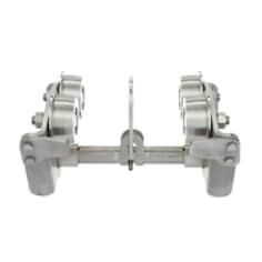 Trolley, stainless steel, fits 3 in. to 8 in. wide I-beams (7.6-20.3cm) up to 11/16" thick (1.7cm).