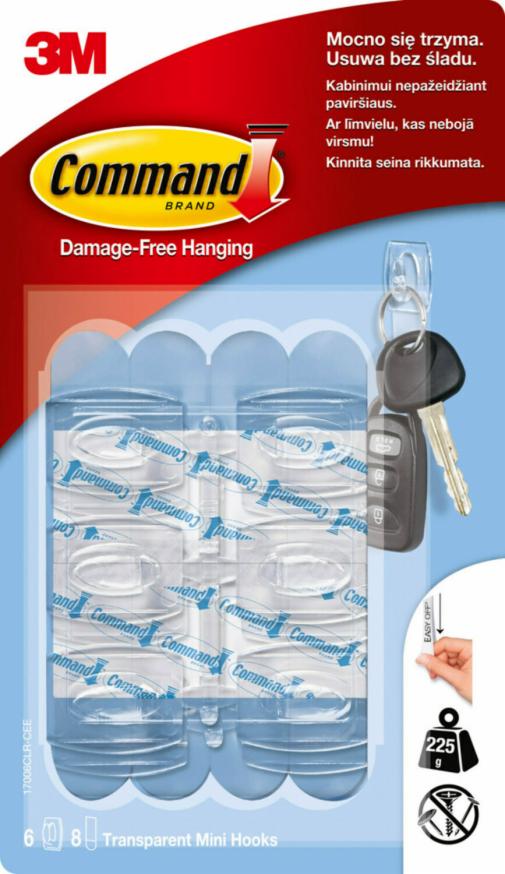 17006CLR-CEE Command Transparent Mini Hooks