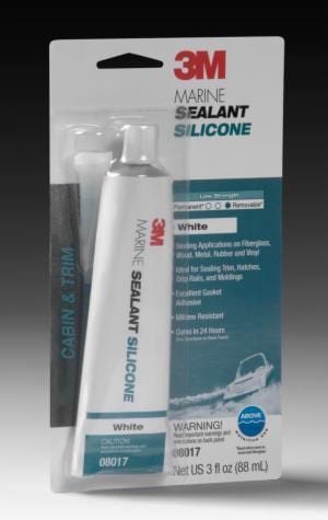 3M™ Marine Grade Silicone Sealant, White, 3 oz Tube, 6/Caseimage