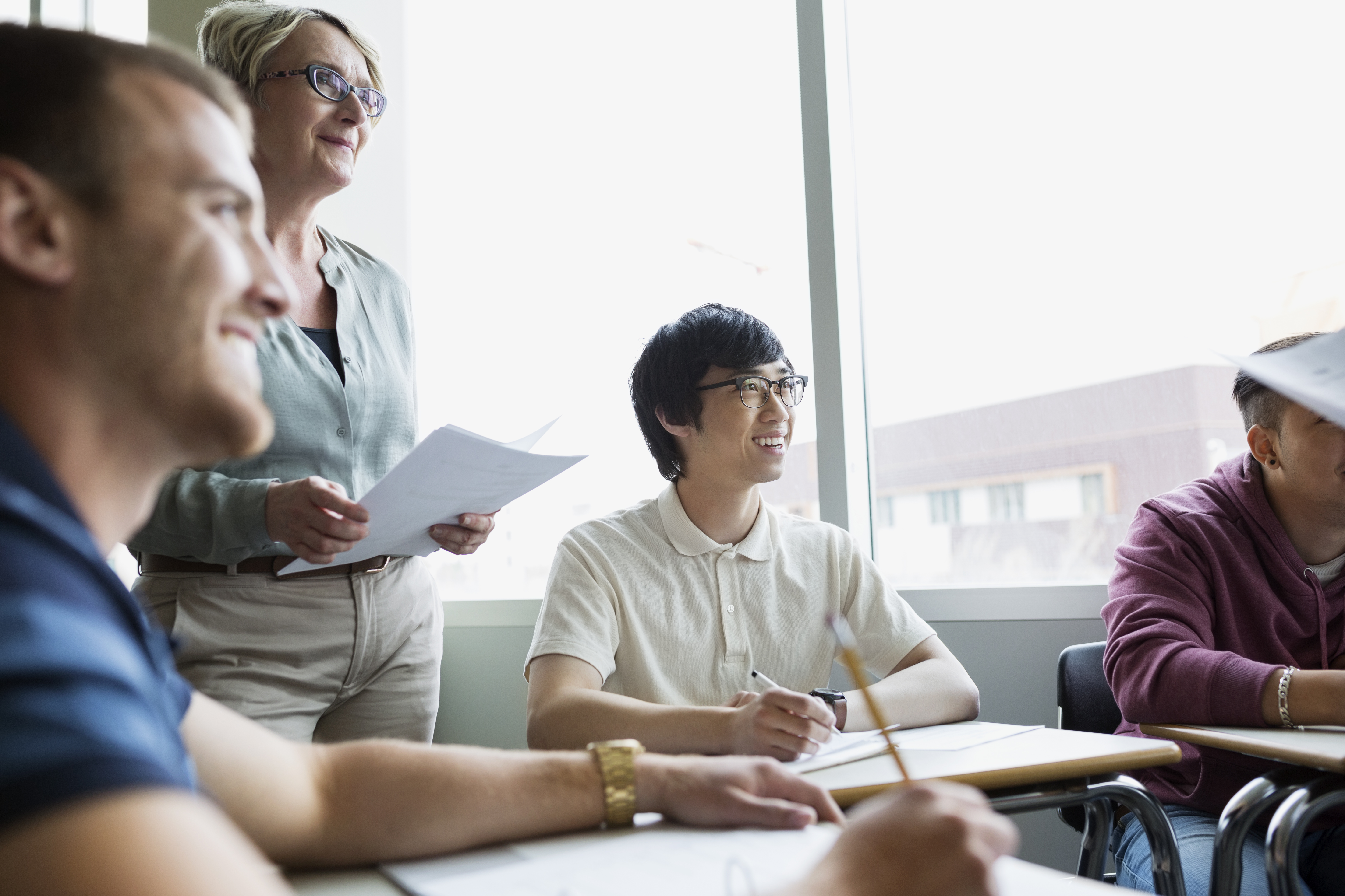 students learning