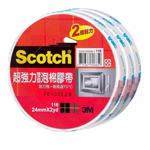 3M™ Scotch® 超強力雙面泡棉膠帶 116