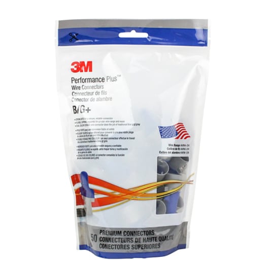 3-M B/G+POUCH BLUE/GRAY WIRE CONNECTOR (50/POUCH)