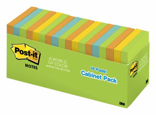 654-18BRCP Post-it(R) Notes Jaipur colors